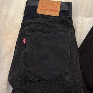 Men's Levi's 501 CT 27W 32L different shades of black
